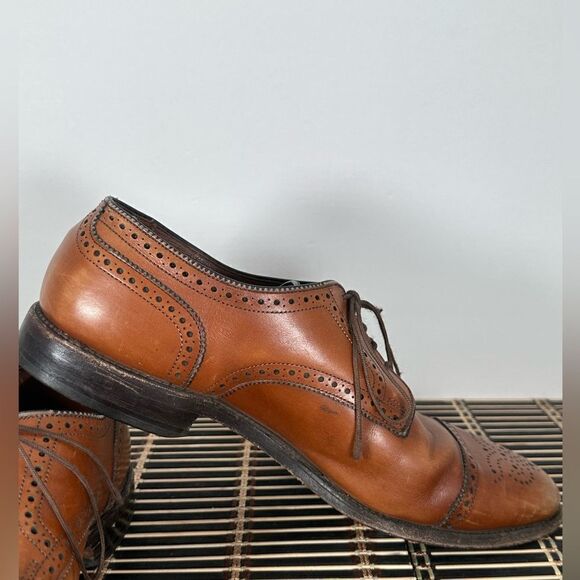 Allen Edmonds Sanford Walnut Brogue Cap Toe Leather Derby Dress Shoes Size 9.5 main image 4